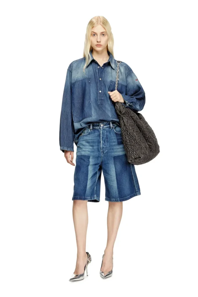 de-sire-short Shorts in denim effetto contrasto de-sire-short Shorts in denim effetto contrasto