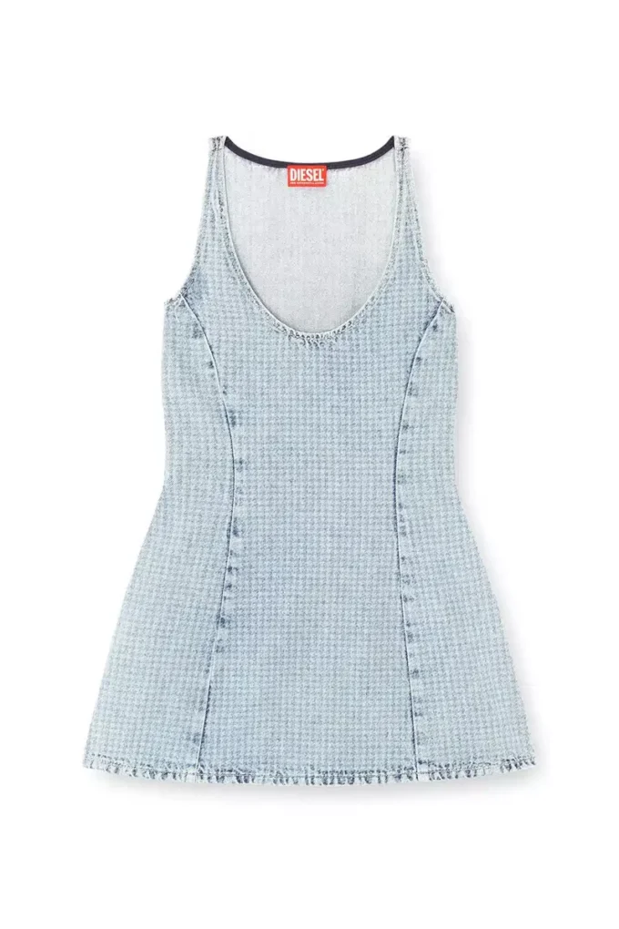de-sweeney-s1 Abito corto in denim pied-de-poule con cristalli de-sweeney-s1 Abito corto in denim pied-de-poule con cristalli