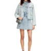 de-sweny-s Minigonna in denim grafico con cristalli de-sweny-s Minigonna in denim grafico con cristalli