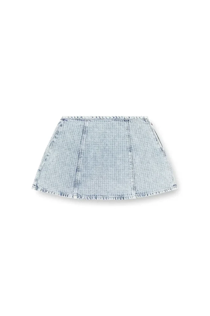 de-sweny-s Minigonna in denim grafico con cristalli de-sweny-s Minigonna in denim grafico con cristalli