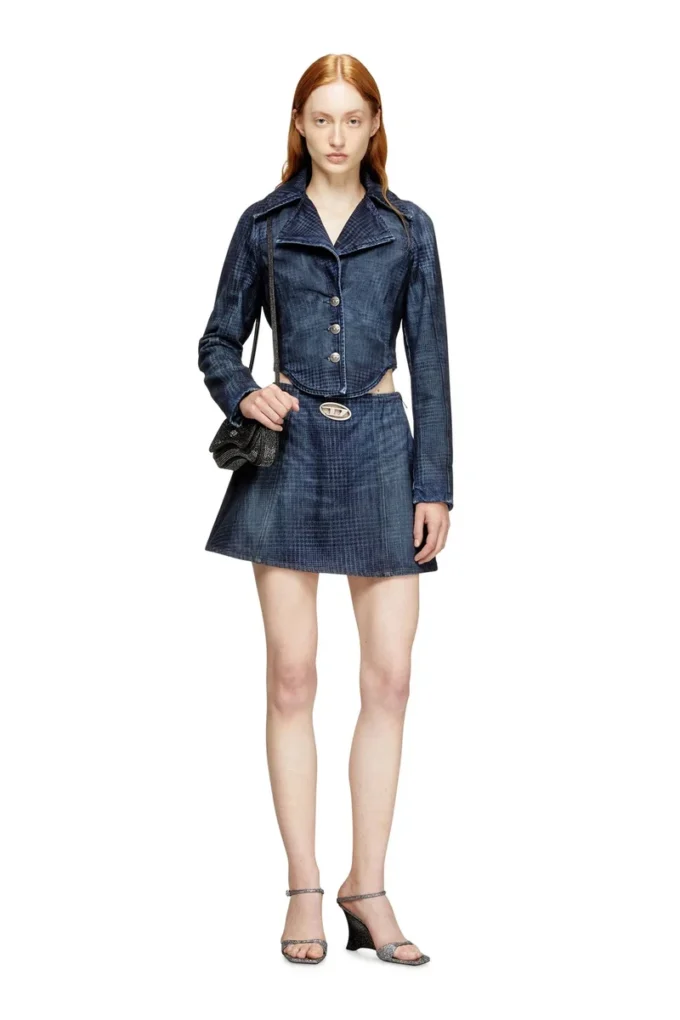 de-sweny-s1 Minigonna in denim Principe di Galles de-sweny-s1 Minigonna in denim Principe di Galles