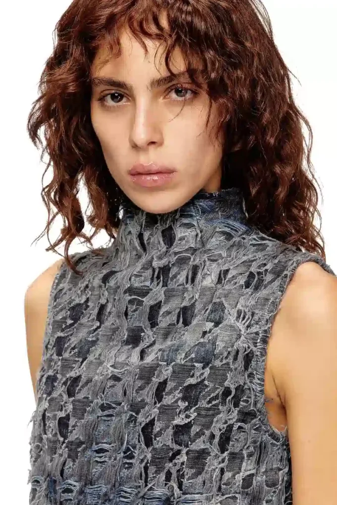 de-tapi-fsh1 Top senza maniche in denim tie-dye pied-de-poule de-tapi-fsh1 Top senza maniche in denim tie-dye pied-de-poule