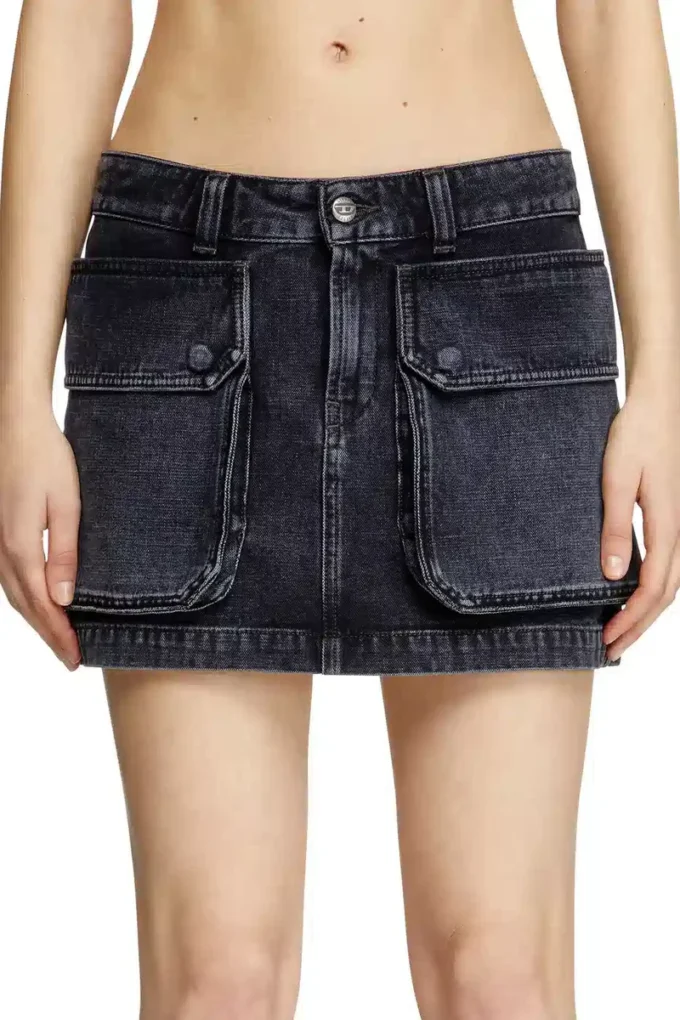 de-ton Minigonna in denim con trama batavia de-ton Minigonna in denim con trama batavia