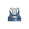 de-top-fse Top corto in denim con placca in cristallo de-top-fse Top corto in denim con placca in cristallo