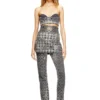 de-toppys-fsh Top in denim jacquard Principe di Galles