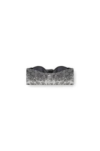 de-toppys-fsh Top in denim jacquard Principe di Galles
