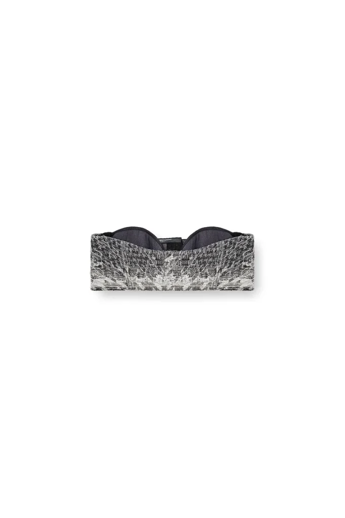 de-toppys-fsh Top in denim jacquard Principe di Galles
