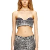 de-toppys-fsh Top in denim jacquard Principe di Galles