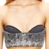 de-toppys-fsh Top in denim jacquard Principe di Galles