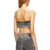 de-toppys-fsh Top in denim jacquard Principe di Galles