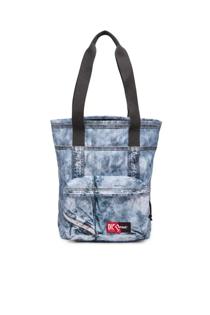 Diesel tote Borsa tote in denim trompe l’oeil