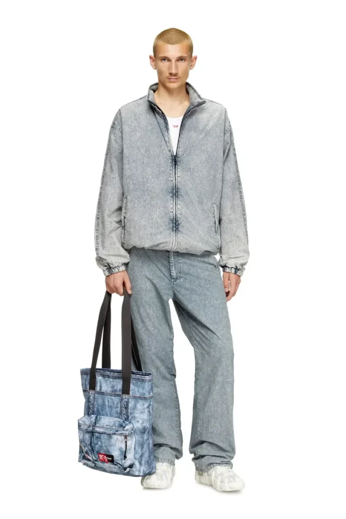 Diesel tote Borsa tote in denim trompe l’oeil