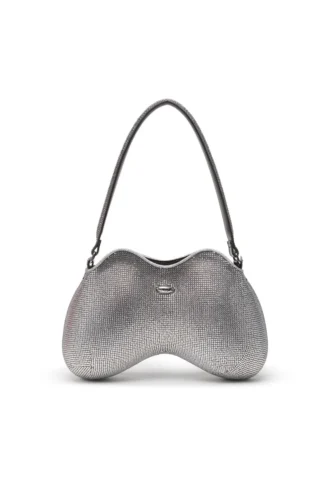 doppia-d-spalla Borsa a tracolla Double-D con cristalli all-over