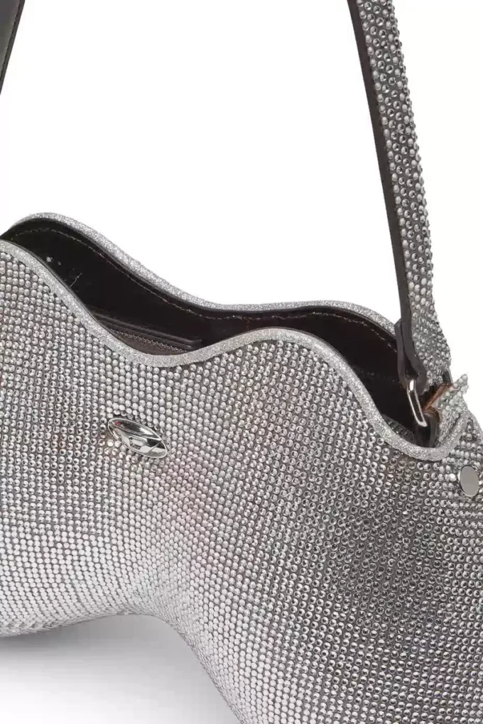 doppia-d-spalla Borsa a tracolla Double-D con cristalli all-over doppia-d-spalla Borsa a tracolla Double-D con cristalli all-over