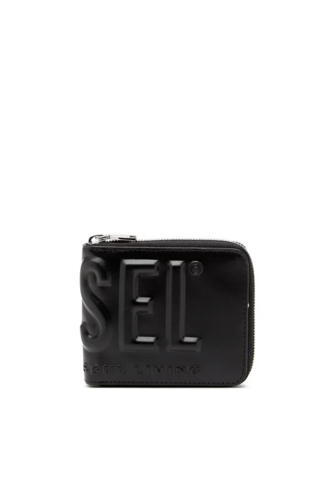 dsl 3d- bi fold coin zip xs Portafoglio in pelle con zip e logo goffrato dsl 3d- bi fold coin zip xs Portafoglio in pelle con zip e logo goffrato
