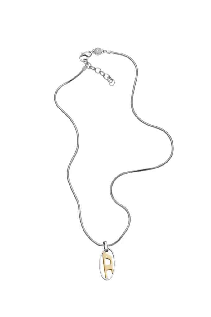 dx1421 Collana con pendente in acciaio inossidabile bicolore dx1421 Collana con pendente in acciaio inossidabile bicolore
