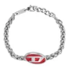 dx1445 Bracciale con catena in acciaio inossidabile e smalto rosso dx1445 Bracciale con catena in acciaio inossidabile e smalto rosso