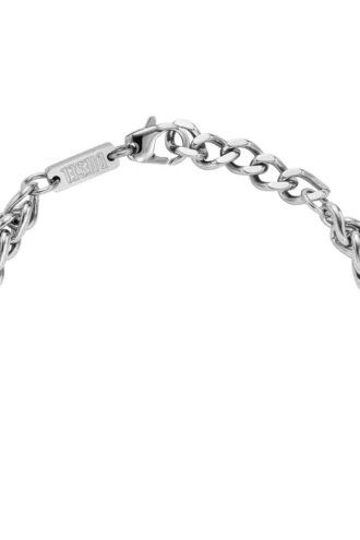 dx1445 Bracciale con catena in acciaio inossidabile e smalto rosso
