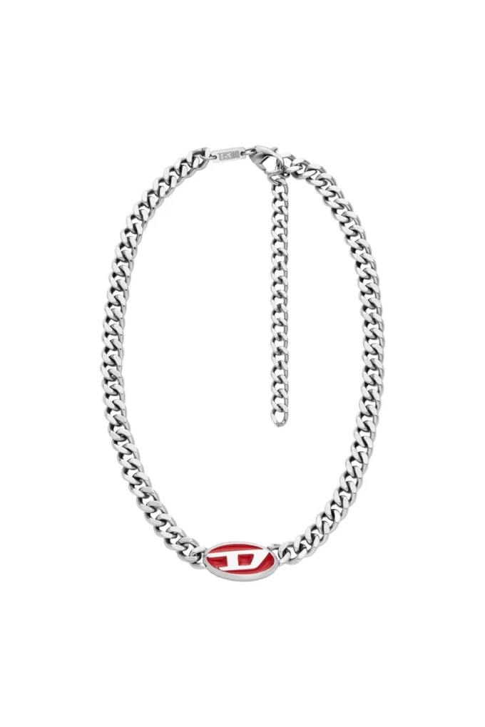 dx1446 Collana con catena smaltata rossa dx1446 Collana con catena smaltata rossa