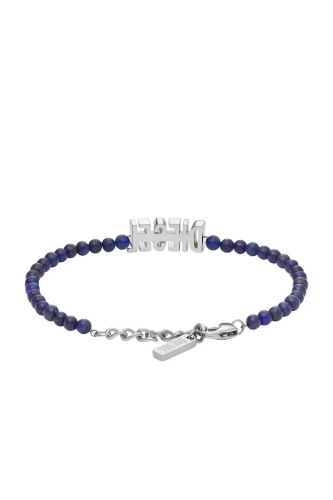 dx1544040 gioiello Bracciale con perline in agata blu dx1544040 gioiello Bracciale con perline in agata blu