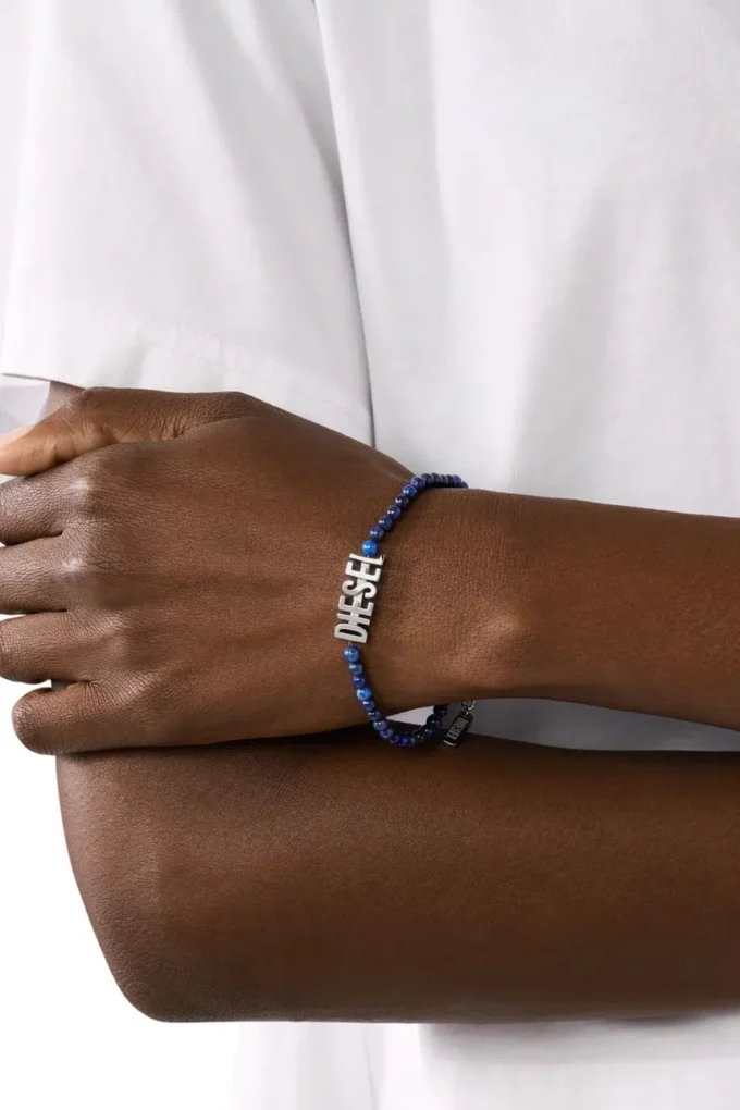 dx1544040 gioiello Bracciale con perline in agata blu dx1544040 gioiello Bracciale con perline in agata blu