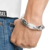 dx1617040 Bracciale a catena Metamorph in acciaio inossidabile e silicone