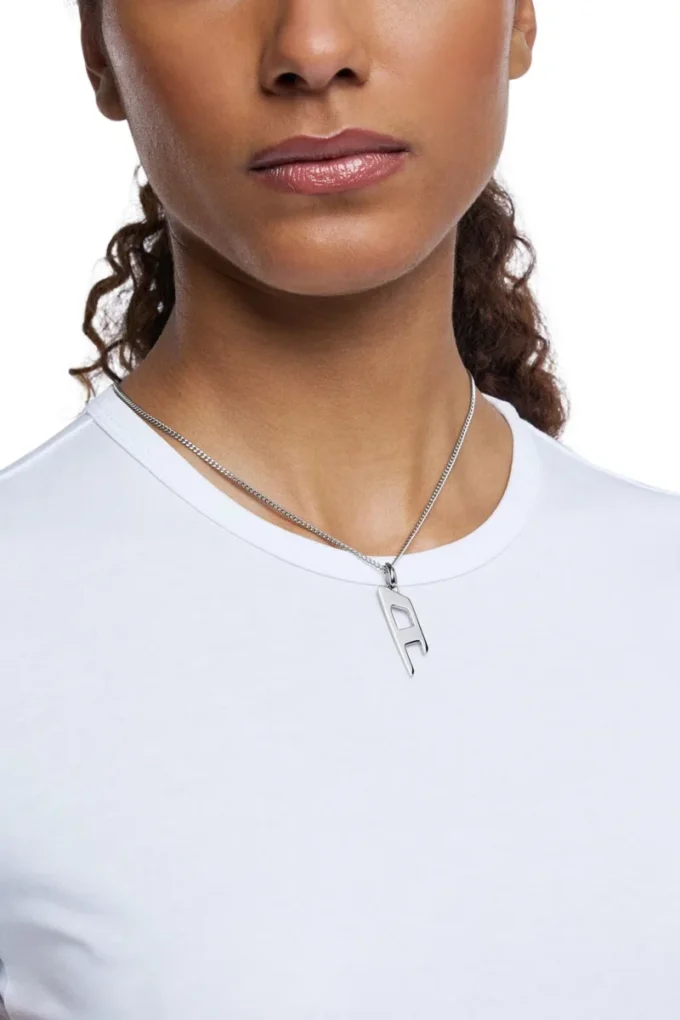 dx1625040 gioielli Collana con pendente in acciaio inossidabile con logo D dx1625040 gioielli Collana con pendente in acciaio inossidabile con logo D