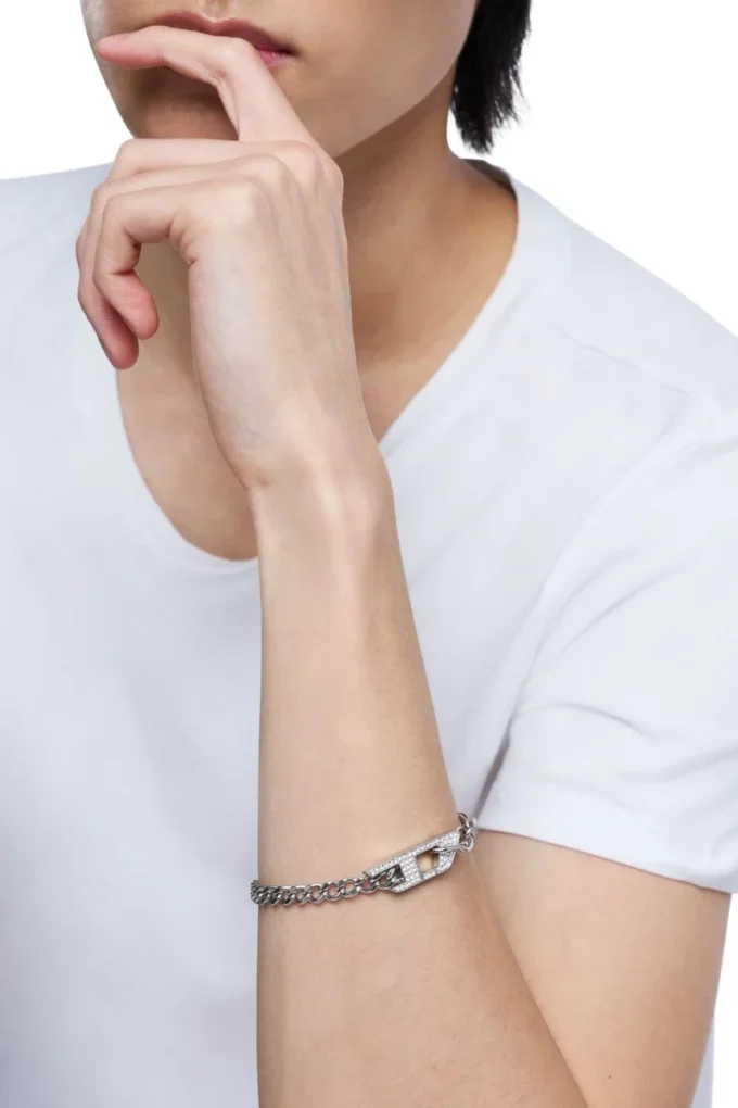 dx1627040 gioielli Bracciale con catena glitterata in acciaio inossidabile dx1627040 gioielli Bracciale con catena glitterata in acciaio inossidabile