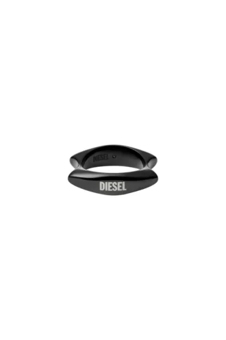 dx1632001 gioielli Anello con fascia in acciaio inossidabile nero