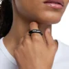 dx1632001 gioielli Anello con fascia in acciaio inossidabile nero
