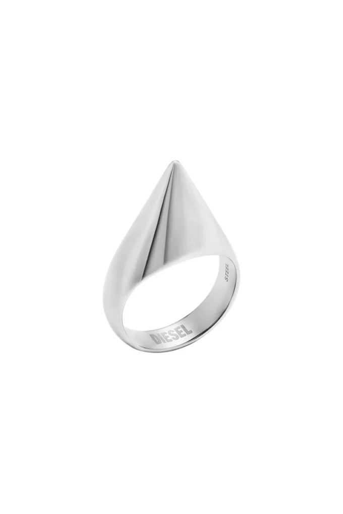 dx1641040 gioielli Anello con fascia a punte in acciaio inossidabile