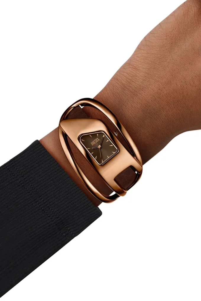 dz5630 orologio Orologio Wrap-D in pelle marrone