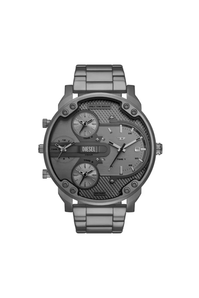 dz7487 Diesel Mr. Daddy Slim Multi Movement Grigio Orologio in acciaio inossidabile