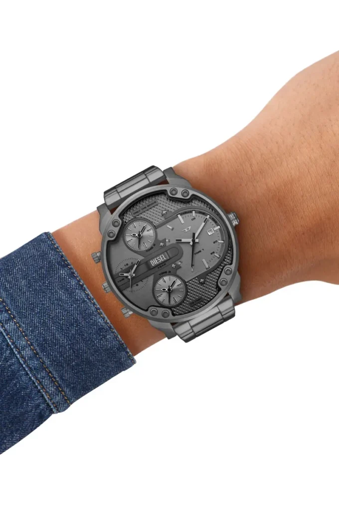 dz7487 Diesel Mr. Daddy Slim Multi Movement Grigio Orologio in acciaio inossidabile