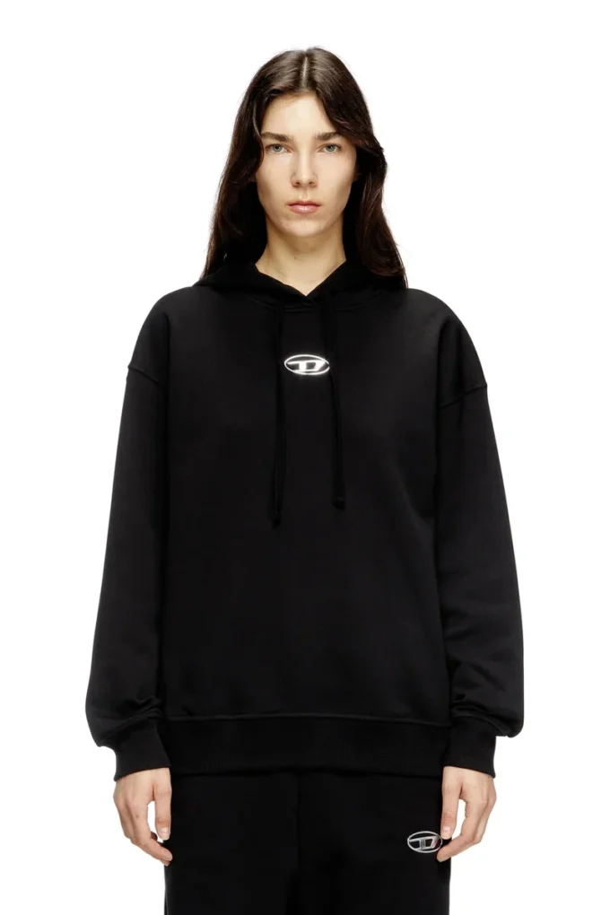 f-buxt-hood-od Felpa con cappuccio con logo Oval D effetto metallico f-buxt-hood-od Felpa con cappuccio con logo Oval D effetto metallico