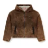 f-ella Felpa con cappuccio e zip acid wash con fodera in peluche f-ella Felpa con cappuccio e zip acid wash con fodera in peluche