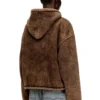 f-ella Felpa con cappuccio e zip acid wash con fodera in peluche f-ella Felpa con cappuccio e zip acid wash con fodera in peluche