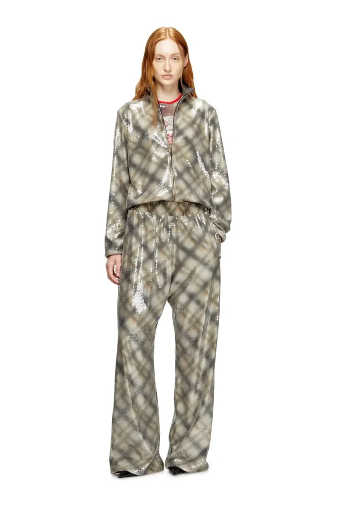 f-erequins Maglione con paillettes e motivo a quadri f-erequins Maglione con paillettes e motivo a quadri