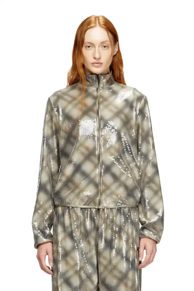 f-erequins Maglione con paillettes e motivo a quadri f-erequins Maglione con paillettes e motivo a quadri