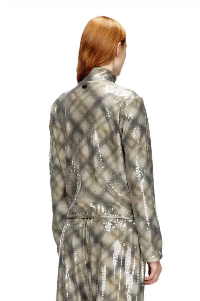f-erequins Maglione con paillettes e motivo a quadri f-erequins Maglione con paillettes e motivo a quadri