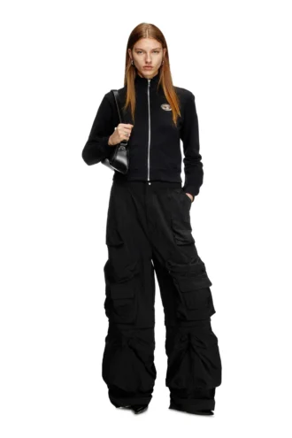 f-flacin Felpa con zip e logo cut-out