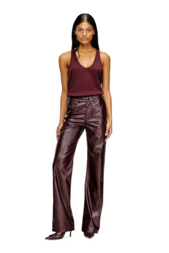 fr-p-lain Pantaloni bordeaux in tessuto rivestito