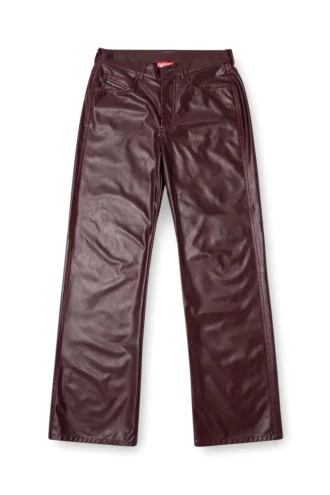 fr-p-lain Pantaloni bordeaux in tessuto rivestito