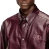 fr-s-simply Camicia con logo bordeaux