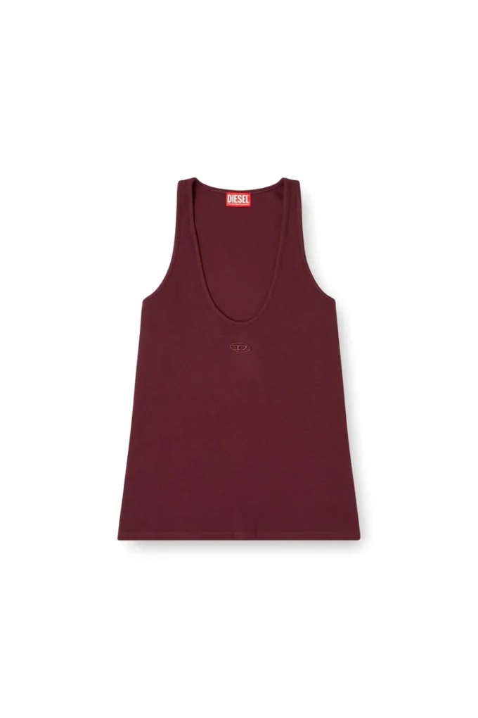 fr-t-ipsya Canotta bordeaux con dettaglio Oval D fr-t-ipsya Canotta bordeaux con dettaglio Oval D
