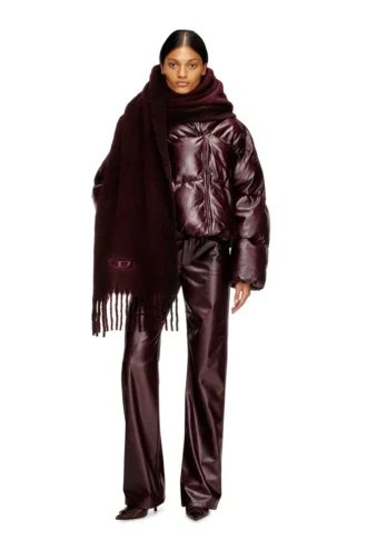fr-w-illey Piumino con cappuccio bordeaux in tessuto rivestito