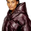 fr-w-illey Piumino con cappuccio bordeaux in tessuto rivestito fr-w-illey Piumino con cappuccio bordeaux in tessuto rivestito
