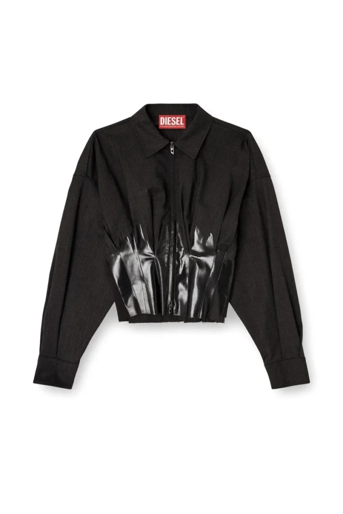 g-anbu Giacca-camicia sartoriale con pieghe rivestite g-anbu Giacca-camicia sartoriale con pieghe rivestite