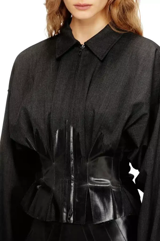 g-anbu Giacca-camicia sartoriale con pieghe rivestite g-anbu Giacca-camicia sartoriale con pieghe rivestite