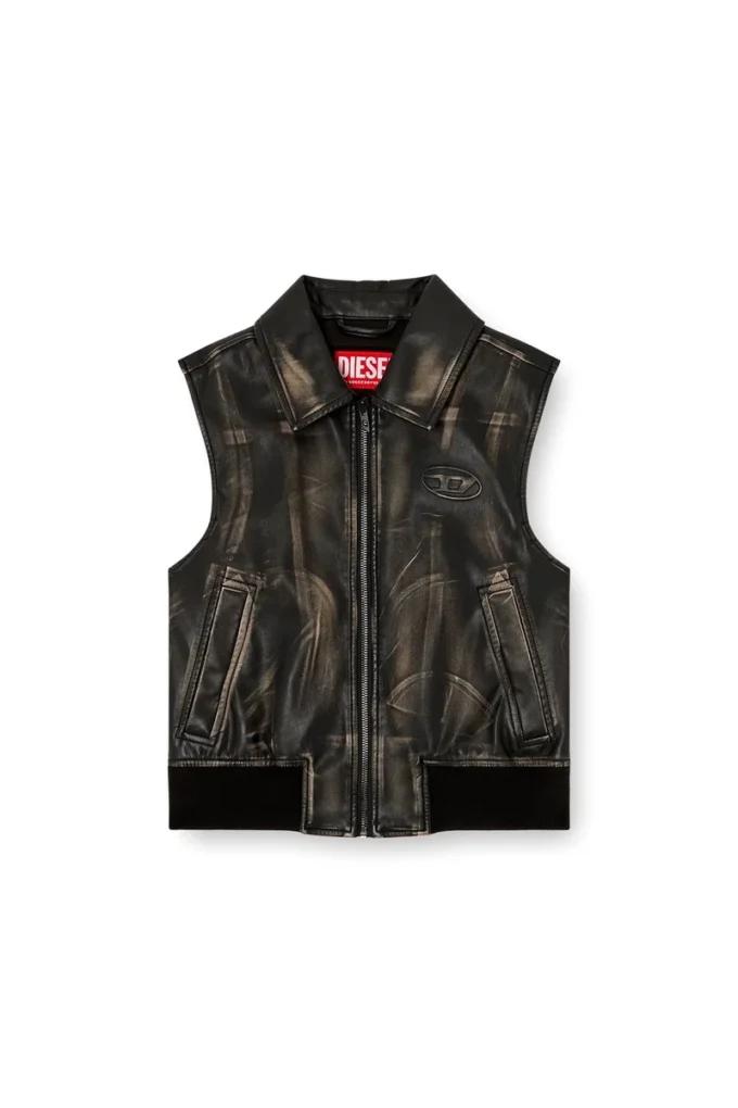 g-inko Gilet bomber con effetto consumato